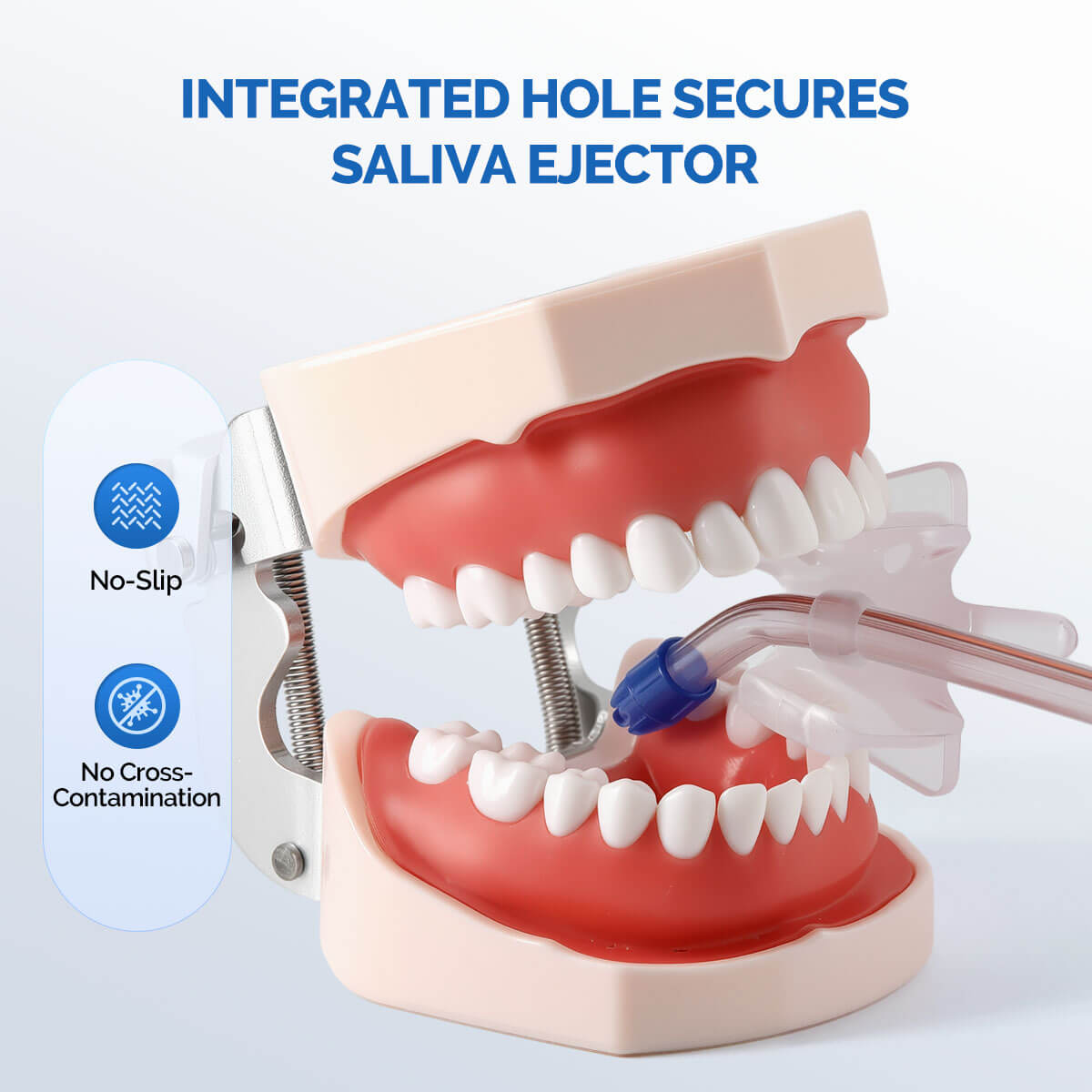Dental Bite Block Occlusal Pad with Saliva Ejector Hole Clear Small/Large 5pcs/Pack