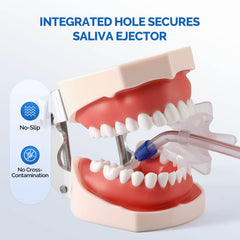 Dental Bite Block Occlusal Pad with Saliva Ejector Hole Clear Small/Large 5pcs/Pack
