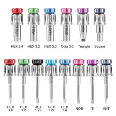 Dental Color Implant Restoration Tool Kit 14pcs Drivers With Torque Wrench and Carrying Device