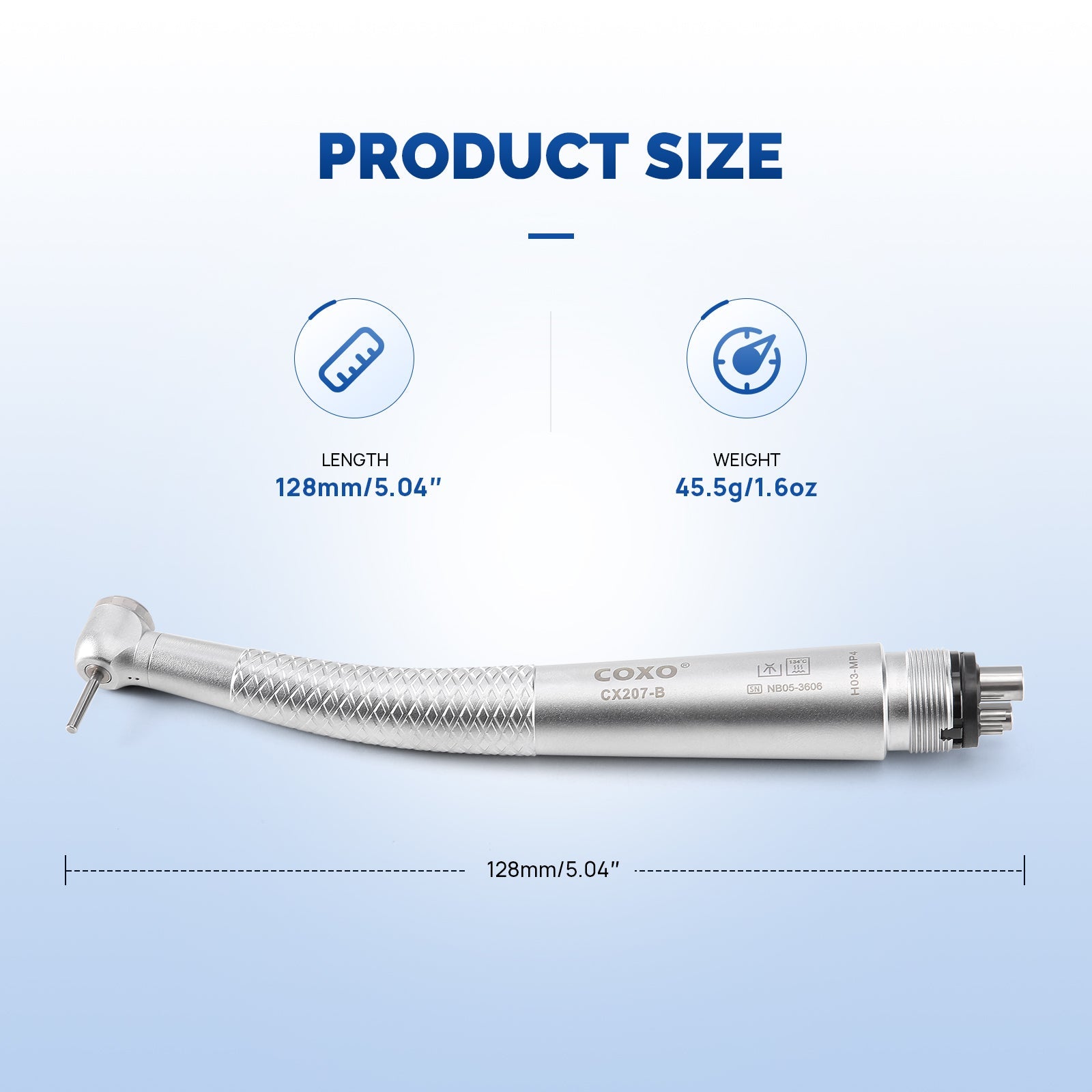 COXO Mini Head High Speed Air Turbine Handpiece with 4 Holes Coupler CX207-B H03-MP4