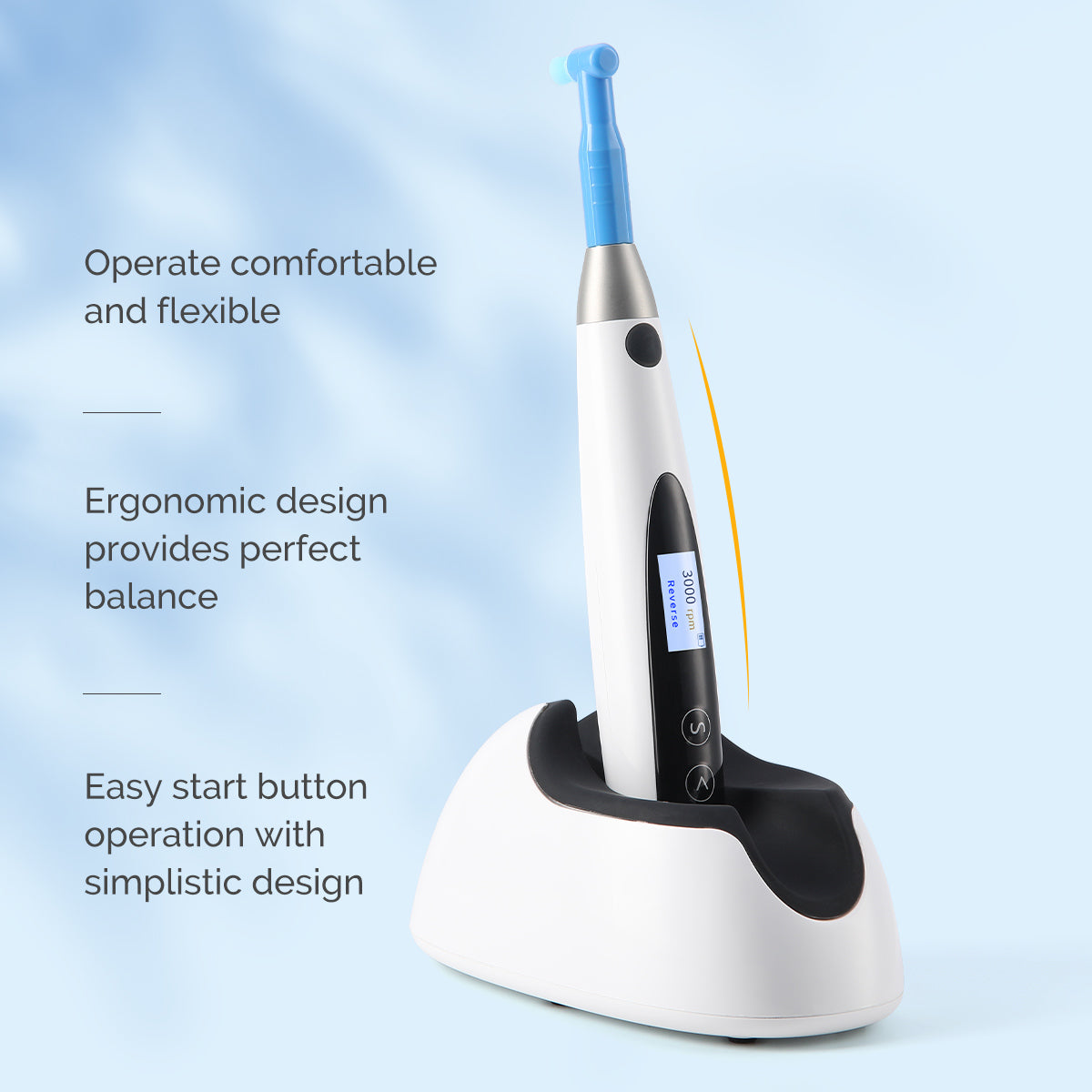 Dental Cordless Brushless Hygiene Prophy Handpiece 10 Speed Settings Prophy Angle 360° Rotating