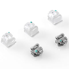 AZDENT Dental 5G Прозрачный керамический самолигирующийся брекет Roth/MBT 0,022 с верхним 3 крючком