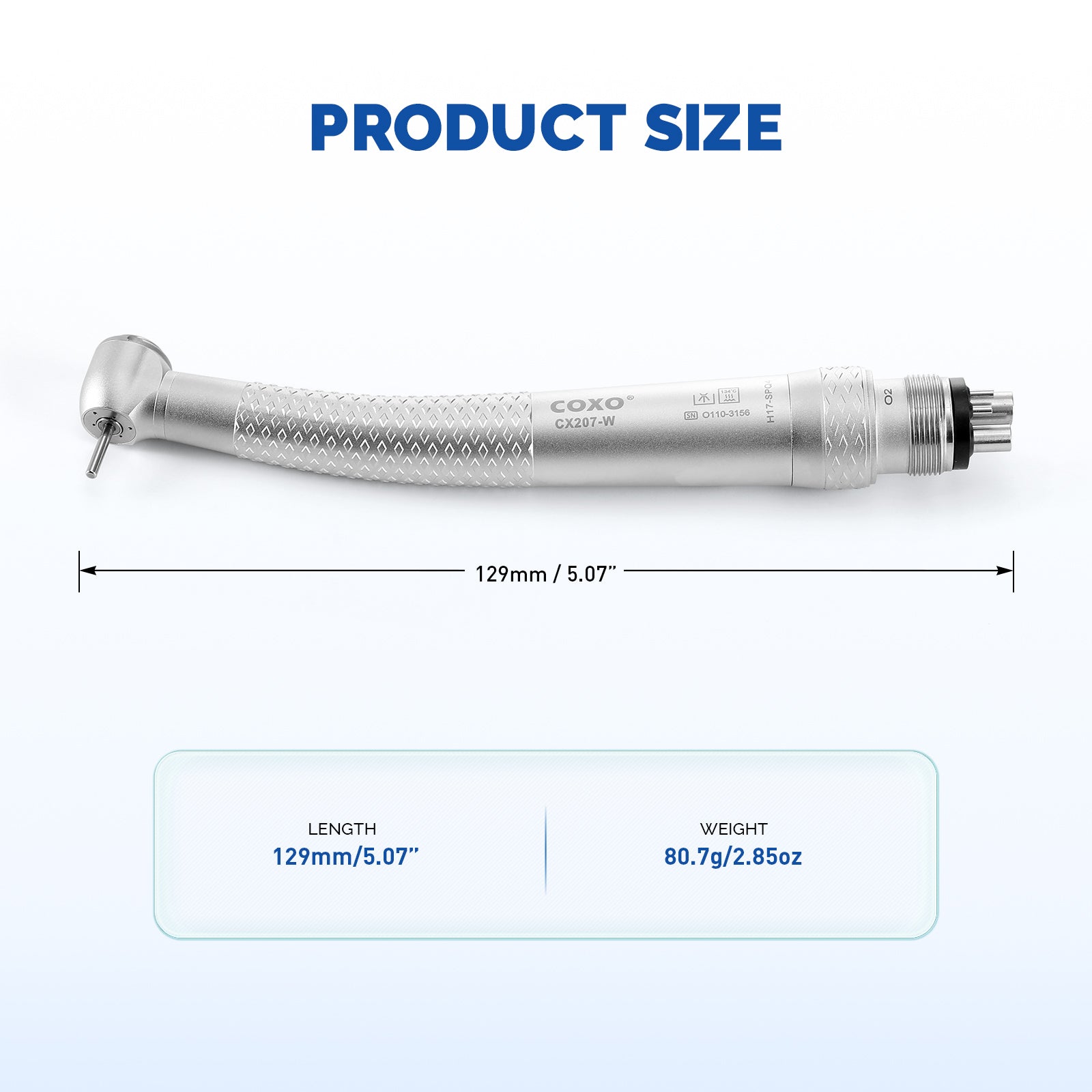 COXO Standard Head High Speed Air Turbine Handpiece with 4 Holes Coupler CX207-W H17-SPQ4