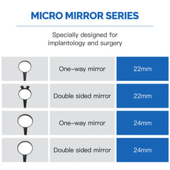 Dental Ultra Clear Mouth Mirror Imaging Sterilizable 22/24mm for Implantology and Surgery