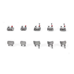 AZDENT PLUS Стоматологические металлические брекеты Mini Roth/MBT .022/.018 крючки 3/3-4-5 20 шт./упаковка