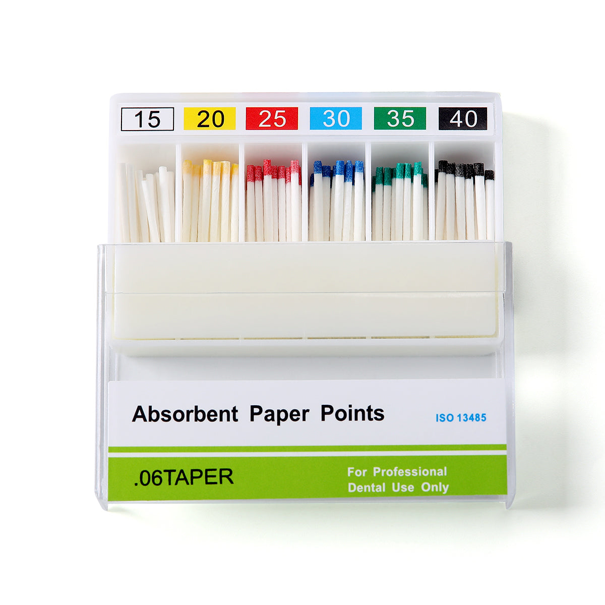 Absorbent Paper Points #15-40 Taper Size 0.06 Color Coded 7 Models 100/Box