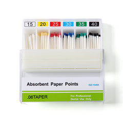 Absorbent Paper Points #15-40 Taper Size 0.06 Color Coded 7 Models 100/Box
