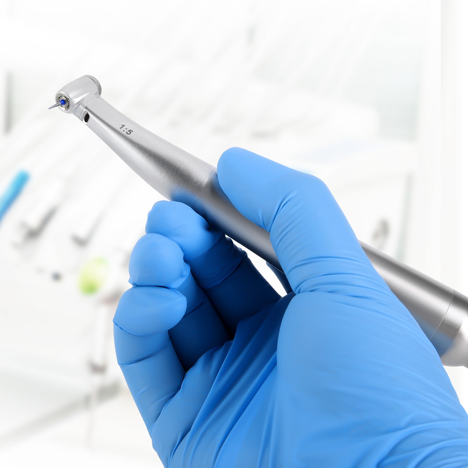 COXO Dental 1:5 Increasing Mini Head Electric Fiber Optic Inner Channel Contra Angle Handpiece CX235C7-4