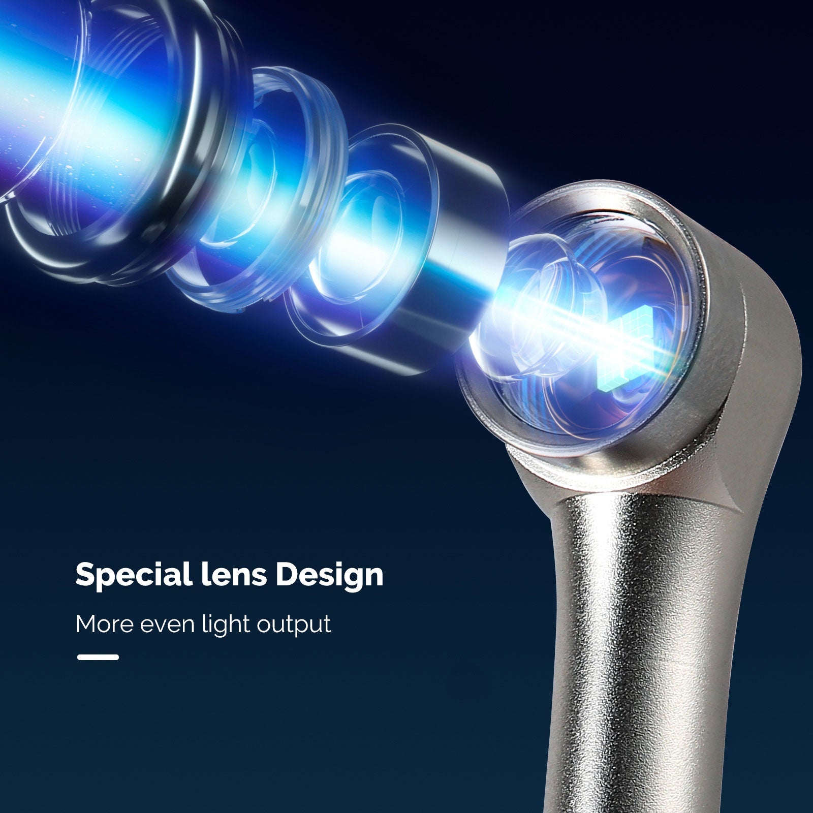 COXO LED Curing Light Light-curing & Caries Detection Modes with Light Meter 360° Rotation Head Metal Body
