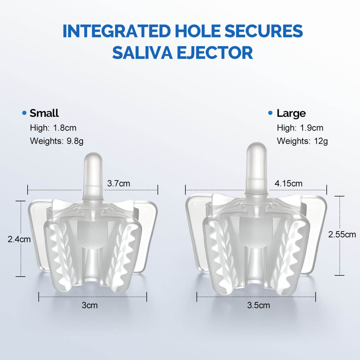 Dental Bite Block Occlusal Pad with Saliva Ejector Hole Clear Small/Large 5pcs/Pack