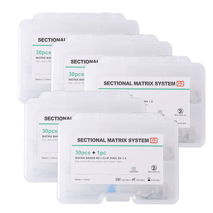 Стоматологические секционные контурные металлические матрицы Matrix Refill G2 30 шт. полос и 1 клипса