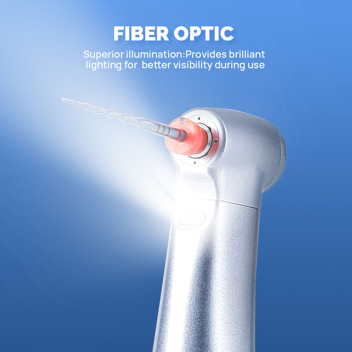 AZDENT Dental Mini 4:1 Contra Angle Fiber Optic Low Speed ​​Handpiece / Mini Fiber Optic Air Motor 6 Hollow