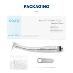 COXO Mini Head High Speed Air Turbine Handpiece with 4 Holes Coupler CX207-B H03-MP4