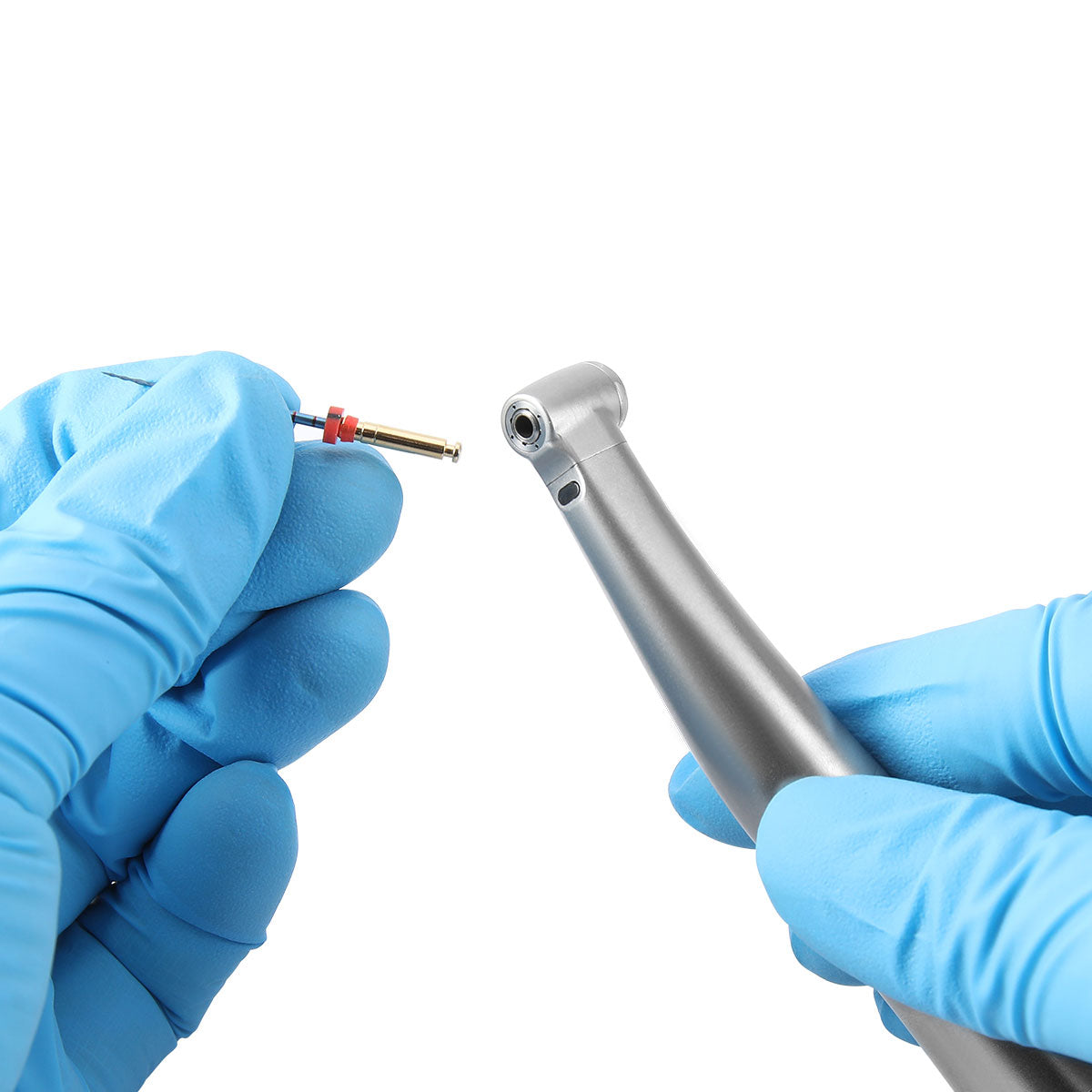 AZDENT Dental Mini 4:1 Contra Angle Fiber Optic Low Speed ​​Handpiece / Mini Fiber Optic Air Motor 6 Hollow