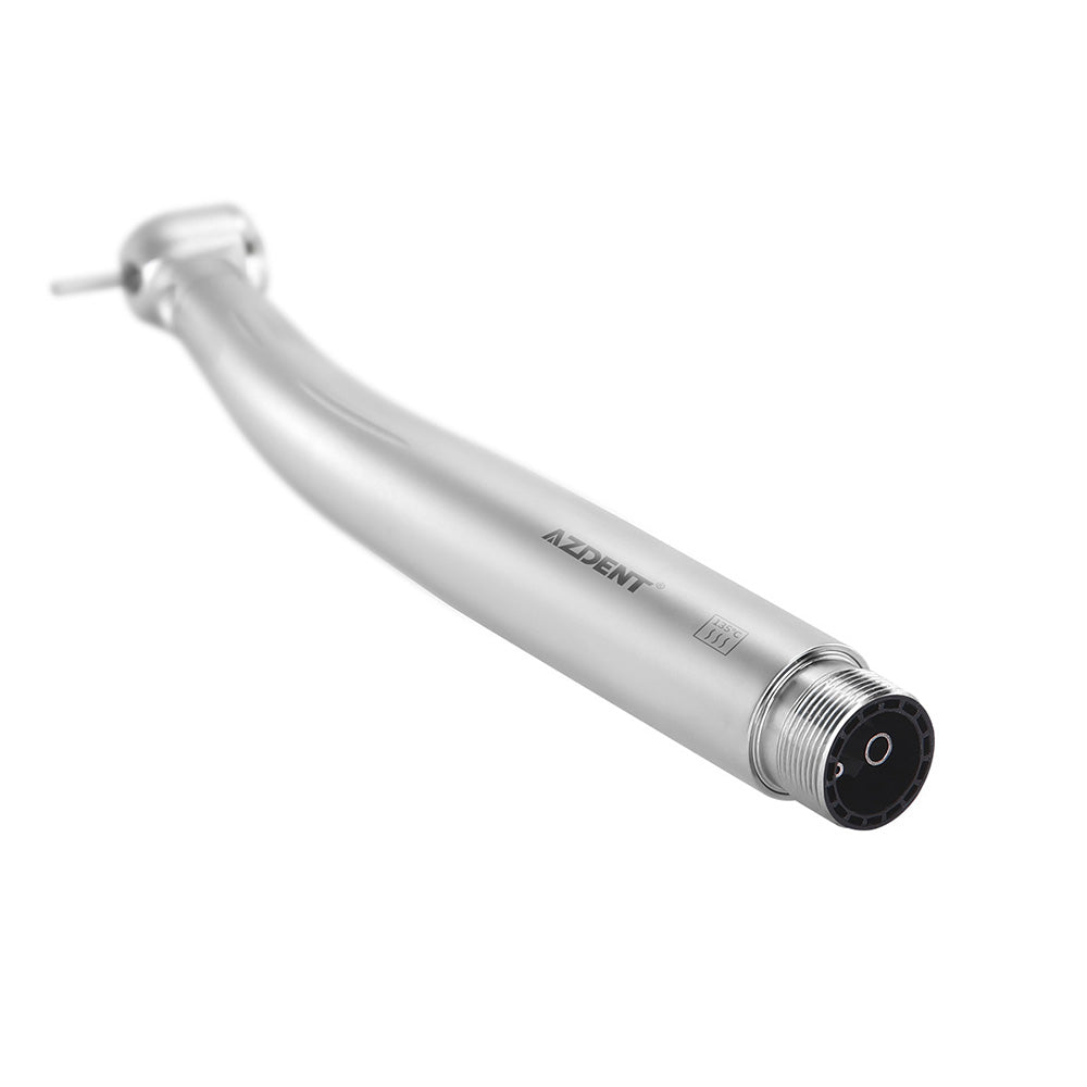AZDENT High Speed Handpiece Torque Head Push Button E-generator LED Triple Water Spray Ceramic Bearings 2/4 Hole
