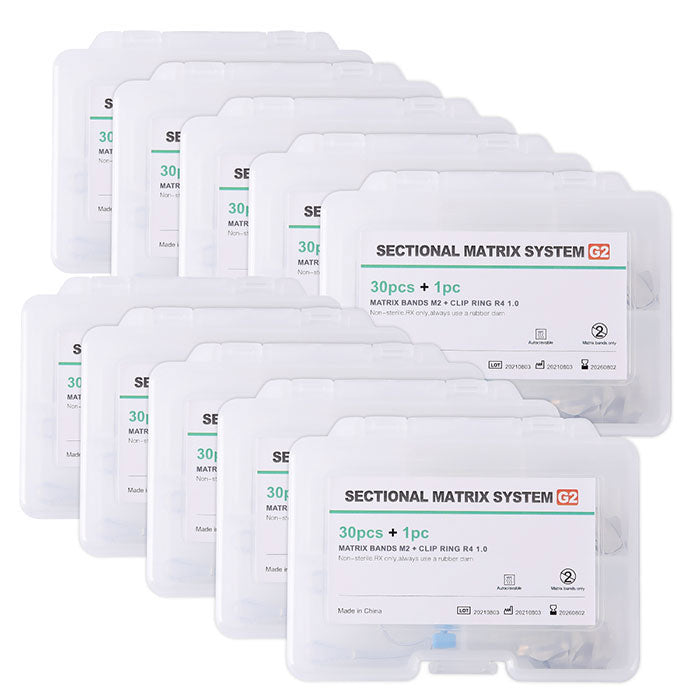 Стоматологические секционные контурные металлические матрицы Matrix Refill G2 30 шт. полос и 1 клипса