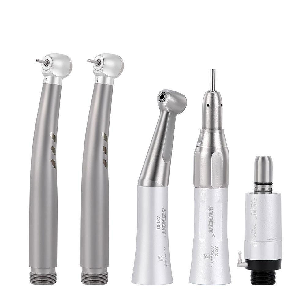 AZDENT Dental Stainless Body Shadowless LED E-generator High and Low Speed Handpiece 2/4 Holes