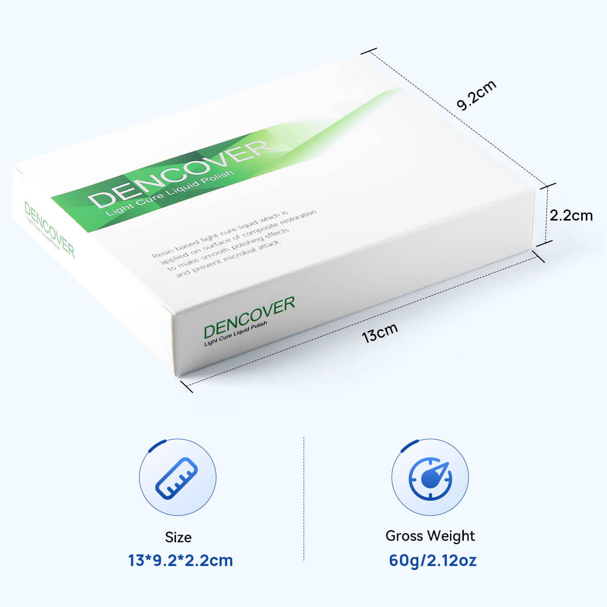 Стоматологическая полировальная жидкость Dental DENCOVER Light Cure с набором кисточек 3,0 мл /бутылка