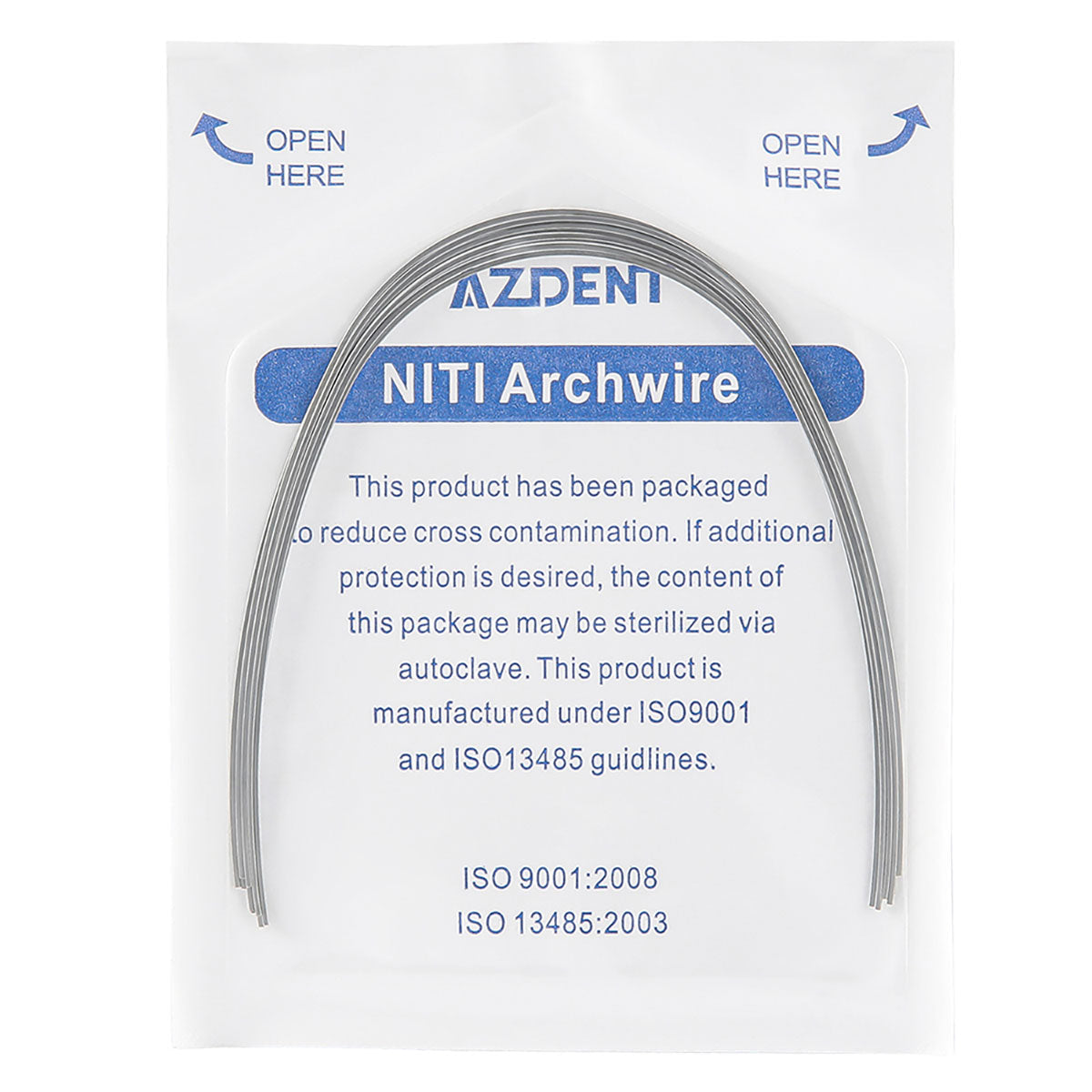 AZDENT Dental Orthodontic Arch Wire NiTi Expanded Rectangular 0.016 x 0.016-0.020 x 0.020 10pcs/Pack