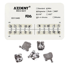 AZDENT стоматологические металлические брекеты Mini Edgewise Slot .018 крючки на 345 20 шт./упаковка