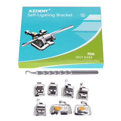 Самолигирующие брекеты AZDENT Dental Metal Mini Roth .022 с крючками на 345 с щечной трубкой 28 шт./комплект