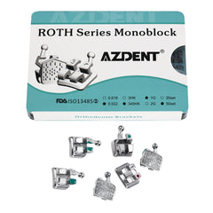 1000pcs AZDENT Dental Metal Brackets Mini Roth .022 Hooks on 345 50 Sets/Box