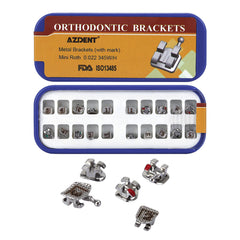 AZDENT Dental Metal Brackets Mini Roth .022 Hooks on 345 Laser Mark 20pcs/Box