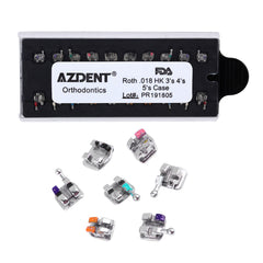 Брекеты стоматологические металлические AZDENT MIM Monoblock Mini Roth 0,018 крючки на 345 20 шт./комплект