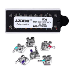 AZDENT Dental Metal Brackets Monoblock Mini MBT .022 Hooks on 345 20pcs/Kit