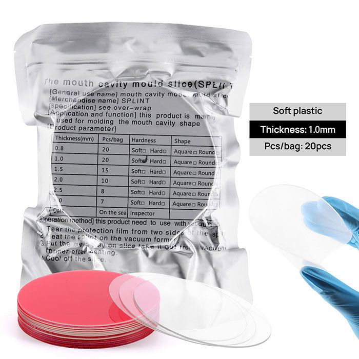 Dental Ortho Splint Retainer Vacuum Forming Sheet Hard Plastic Clear Round 1.5mm 15Pcs/Bag