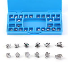 AZDENT Dental Orthodontic Self-Ligating Brackets Spherical Monoblock Roth/MBT .022 Hooks On 345 With Buccal Tube 24pcs/Box