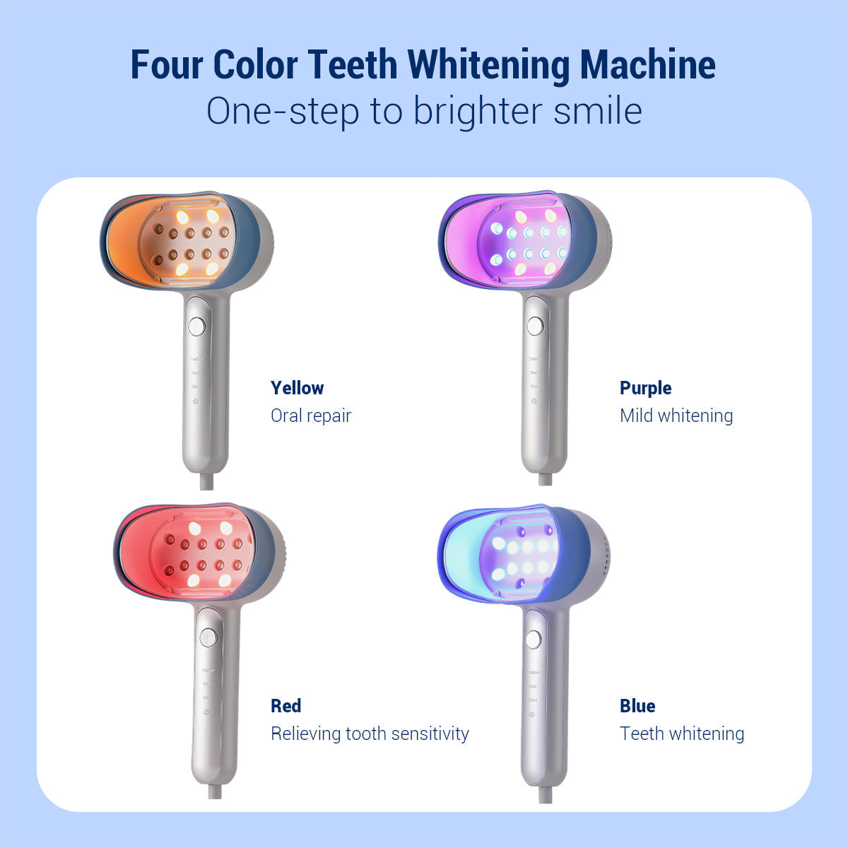 Dental Handheld Whitening Lamp 16 LED 4 Color Modes Fast Teeth Bleaching Device