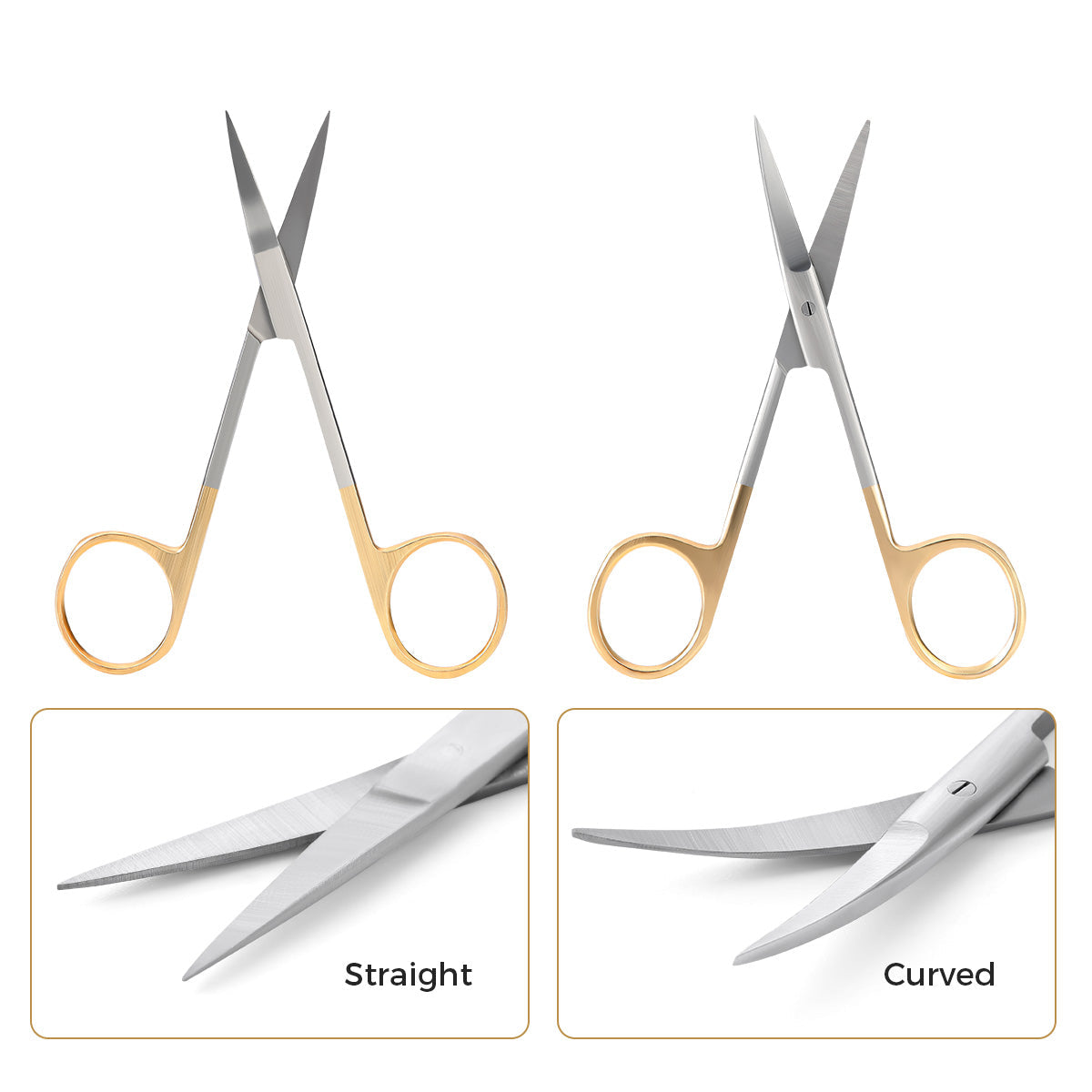 Dental Surgical Operating Scissors Stainless Steel Straight/Curved Tip SHARP Instrument