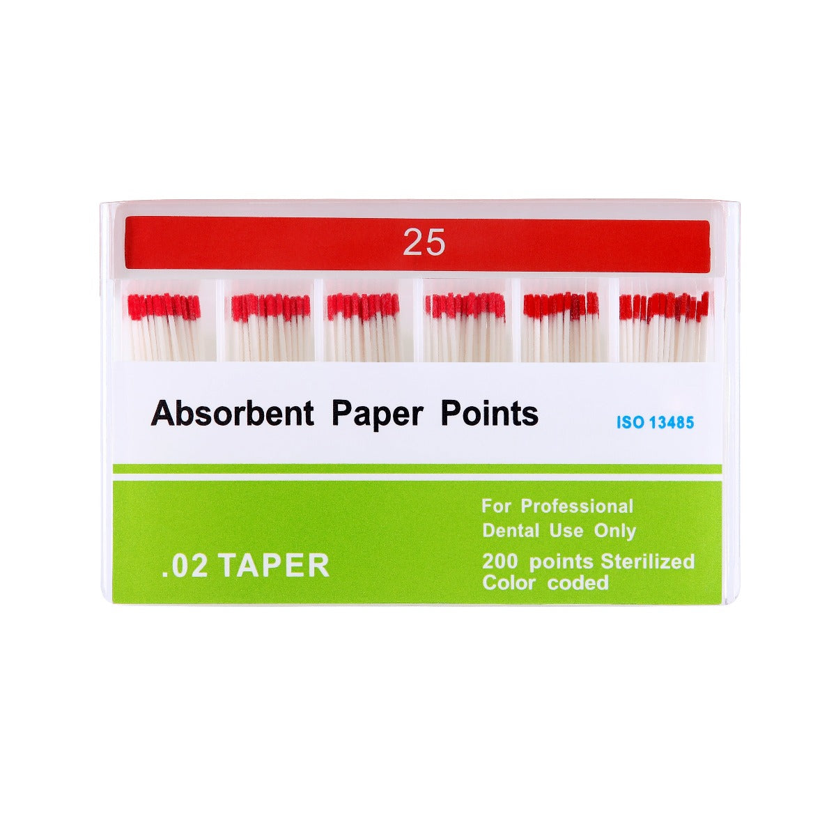 Absorbent Paper Points #15-80 Taper Size 0.02 Color Coded 8 Models 200/Box