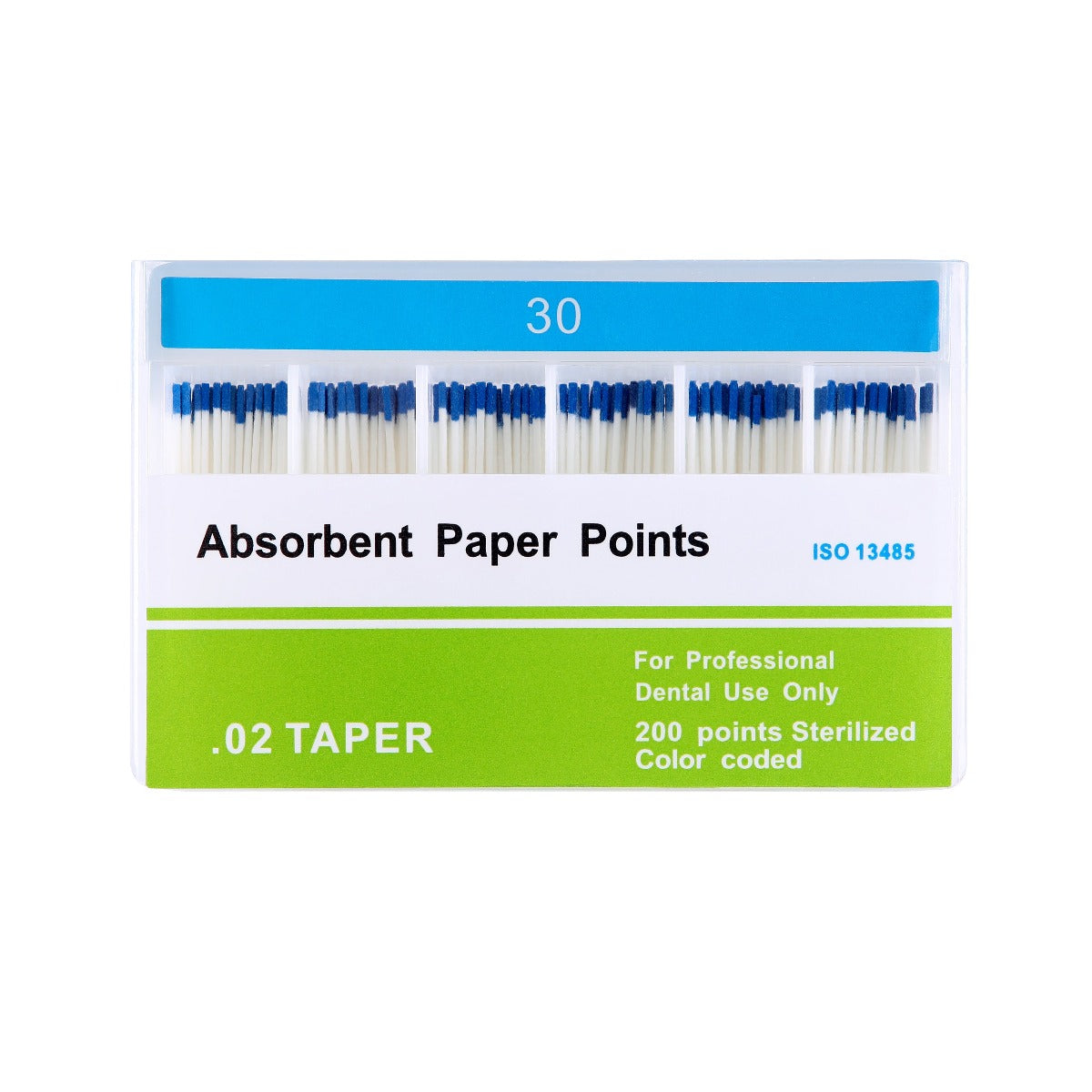 Absorbent Paper Points #15-80 Taper Size 0.02 Color Coded 8 Models 200/Box