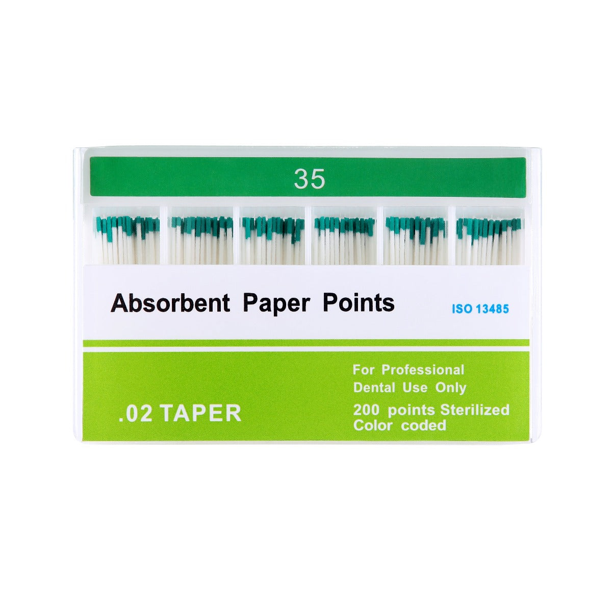 Absorbent Paper Points #15-80 Taper Size 0.02 Color Coded 8 Models 200/Box