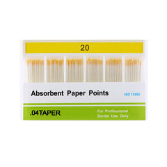 Absorbent Paper Points #20 Taper Size 0.04 Color Coded 100/Box