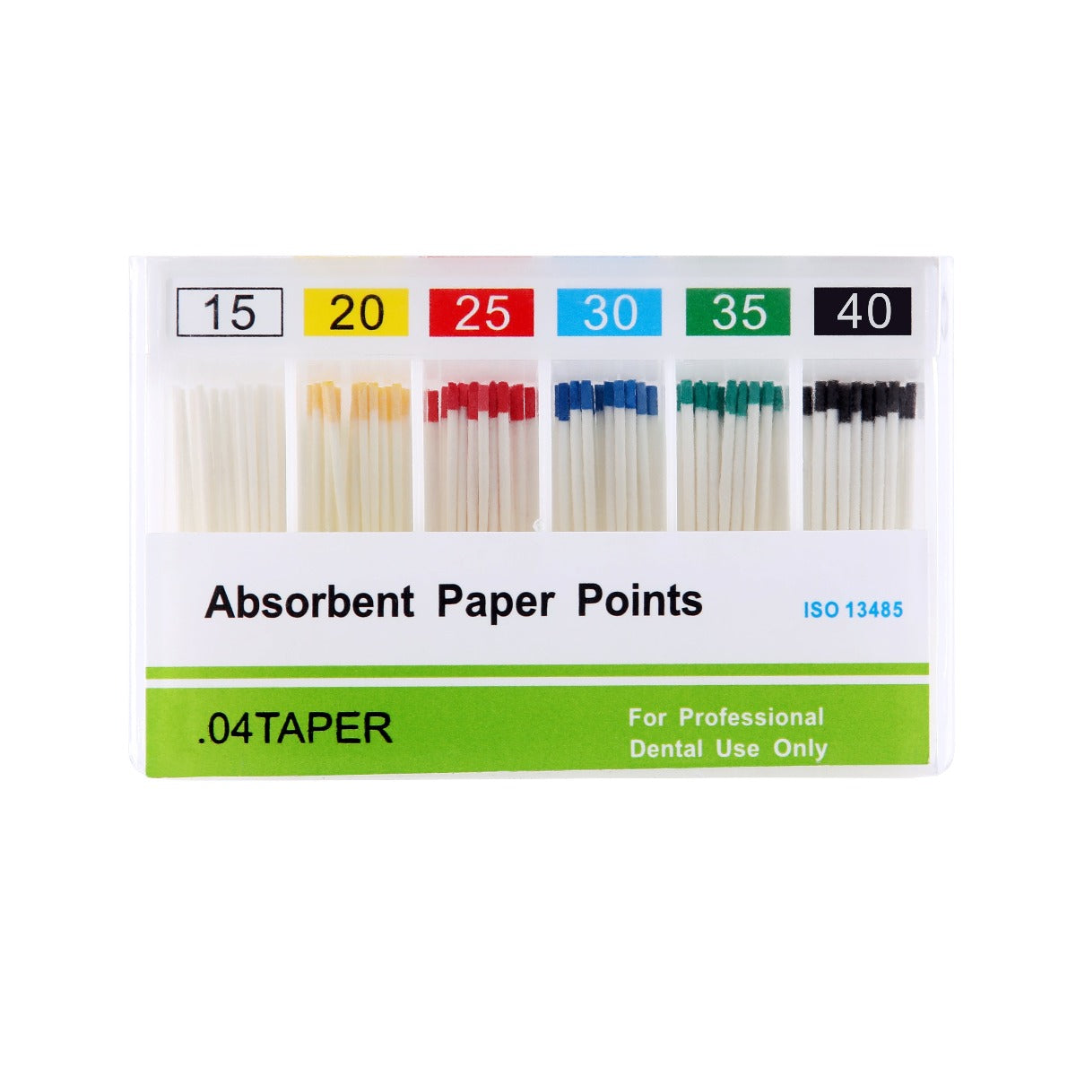 Absorbent Paper Points #15-40 Taper Size 0.04 Color Coded 100/Box