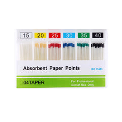 Absorbent Paper Points #15-40 Taper Size 0.04 Color Coded 100/Box