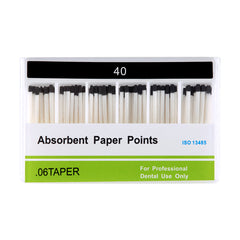Absorbent Paper Points #40 Taper Size 0.06 Color Coded 100/Box