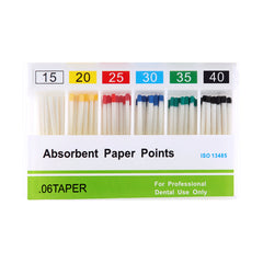 Absorbent Paper Points #15-40 Taper Size 0.06 Color Coded 100/Box