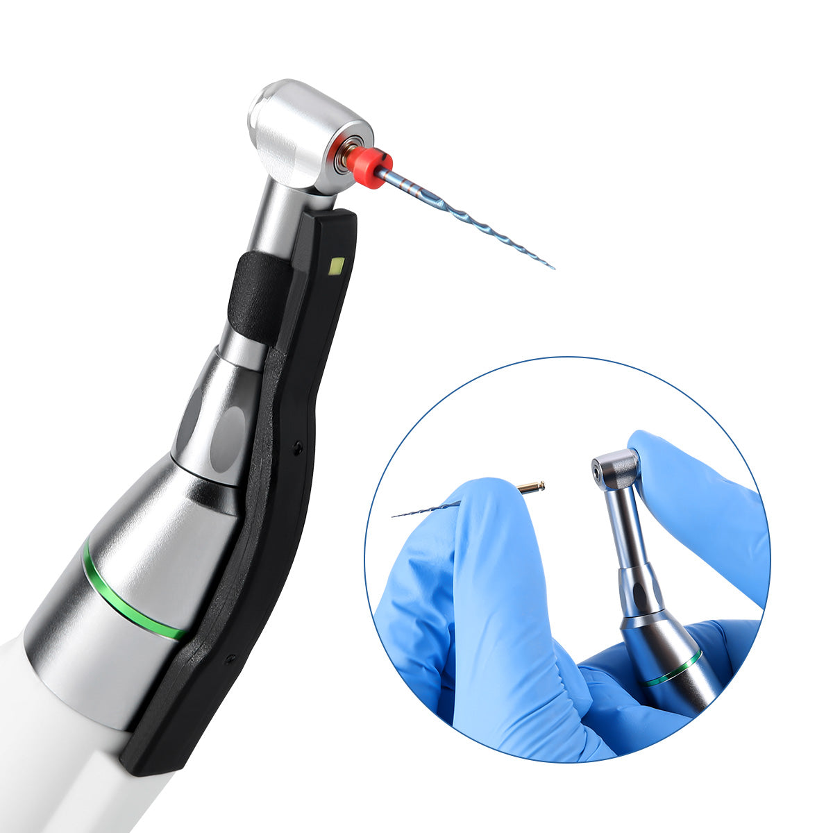 Mini contraángulo reciprocante LED inalámbrico dental con contraángulo 16:1 y 7 programas integrados