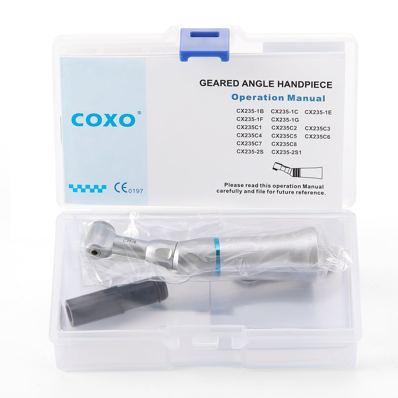 Низкоскоростной угловой наконечник COXO Dental с кнопкой 1:1, внешний #C1-4
