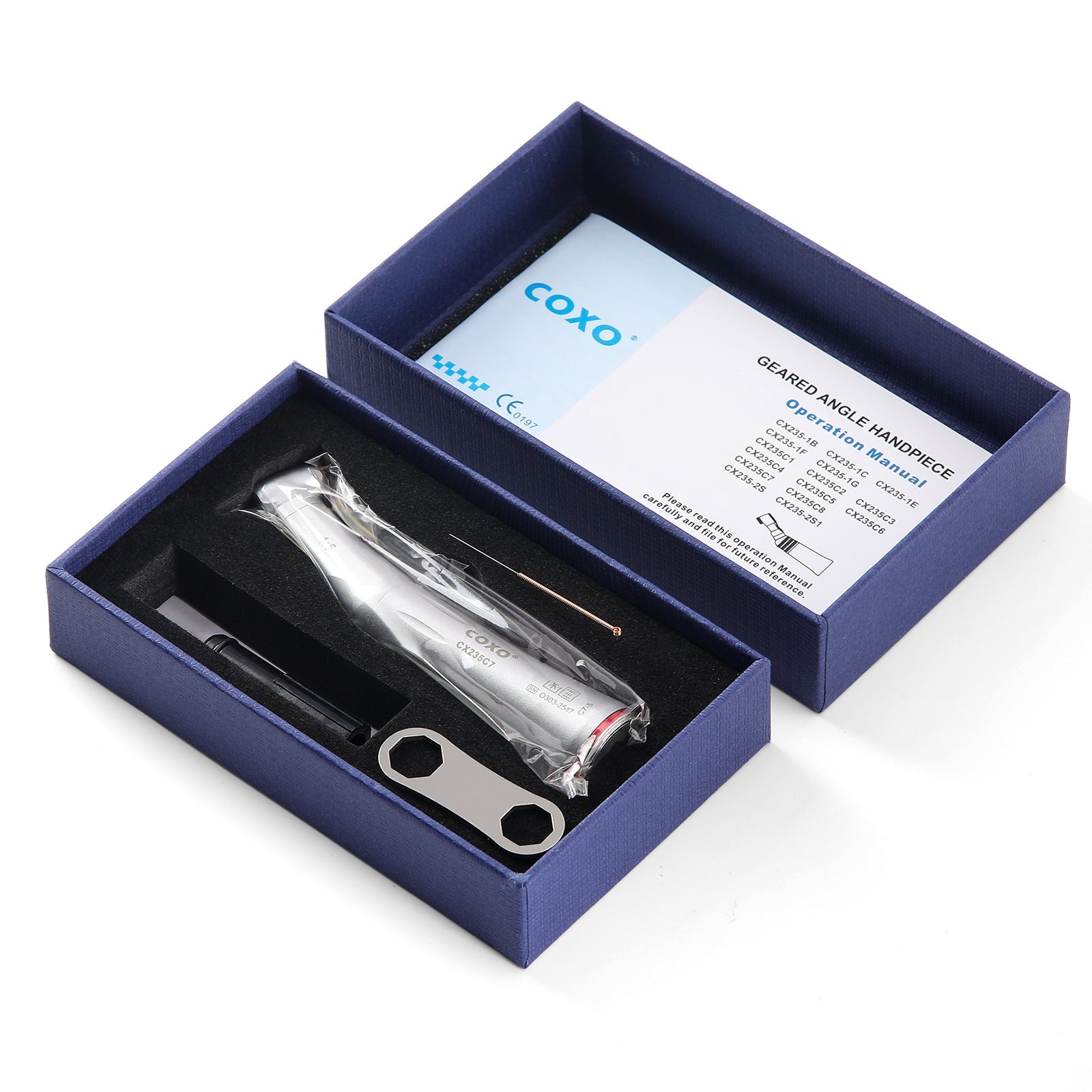 COXO Dental 1:5 Increasing Electric Fiber Optic Inner Channel Contra Angle Handpiece Standard Head CX235C7-5