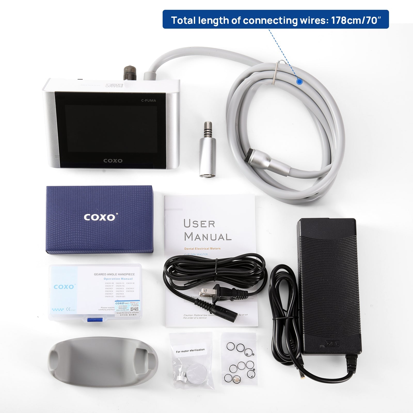 Электромотор эндодонтический COXO C PUMA Master Dental LED с угловыми наконечниками 1:5 и 6:1