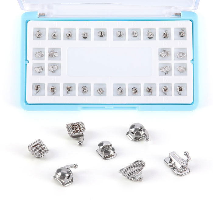 Самолигирующиеся брекеты AZDENT Dental Q-type MBT .022 Hooks On 345 с щечными трубками 28 шт./коробка