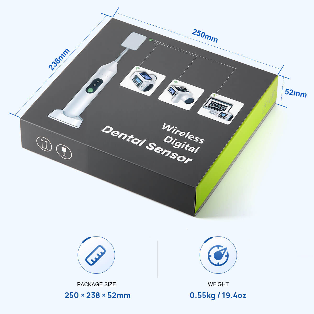 Portable Dental Wireless Intraoral X-Ray Sensor HD Image COX-2636WL