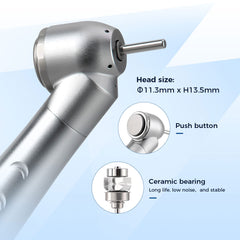 AZDENT Dental 45 Degree High Speed Handpiece Standard Head Push Button 4 Hole