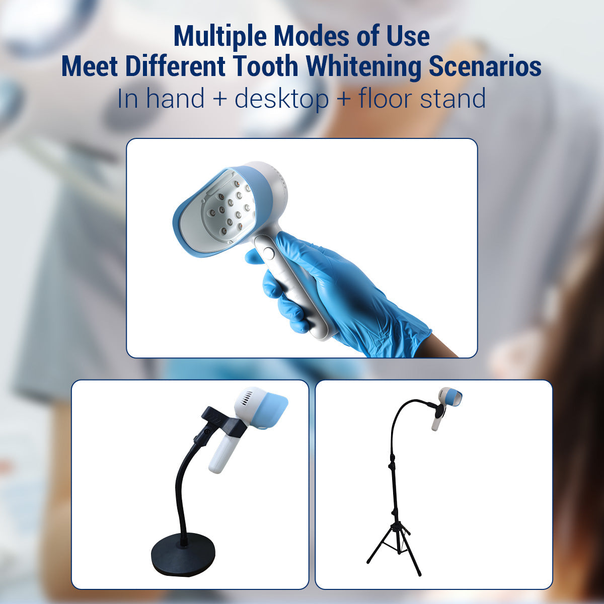 Dental Handheld Whitening Lamp 16 LED 4 Color Modes Fast Teeth Bleaching Device