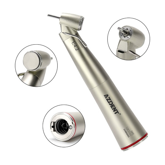 AZDENT Dental Implant Motor Brushless Color Touch Screen And 45 Degree 1:4.2 Increasing Fiber Optic Handpiece External Water